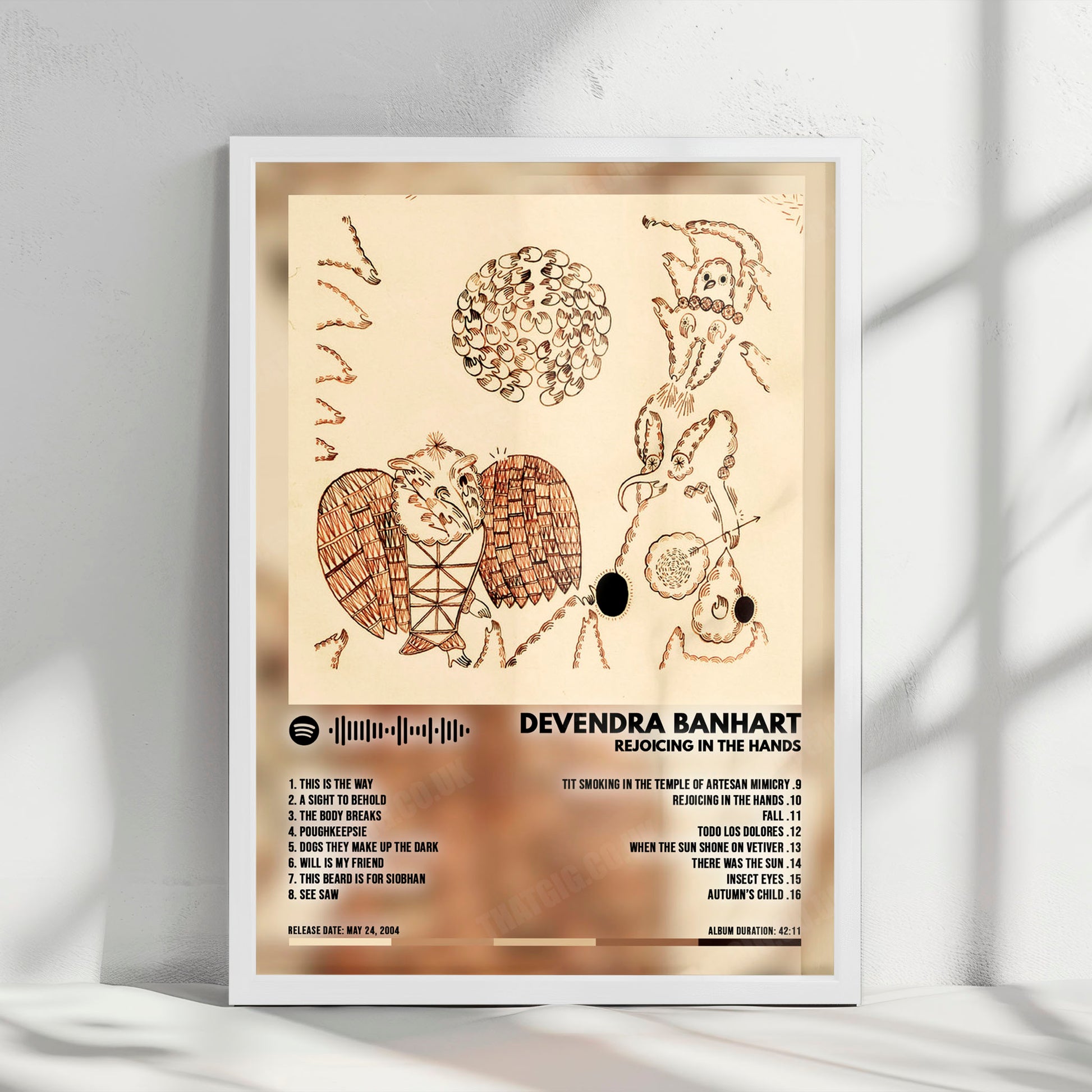 Devendra Banhart "Rejoicing in the Hands" Album Cover Poster - with Complete Tracklist