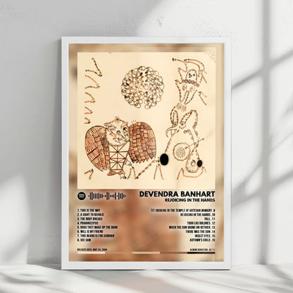 Devendra Banhart "Rejoicing in the Hands" Album Cover Poster - with Complete Tracklist