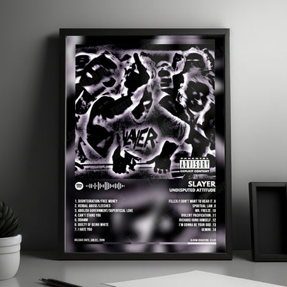 Slayer "Undisputed Attitude" Album Cover Poster - with Complete Tracklist