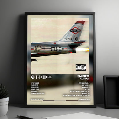 Eminem "Kamikaze" Album Cover Poster - with Complete Tracklist
