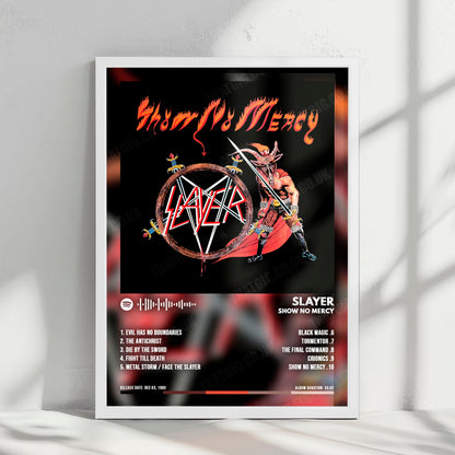 Slayer "Show No Mercy" Album Cover Poster - with Complete Tracklist
