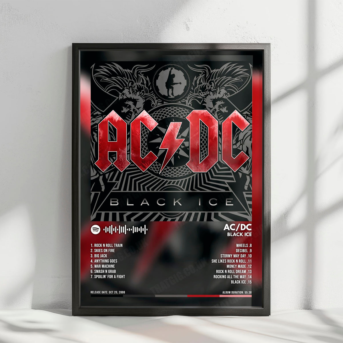 AC/DC "Black Ice" Album Cover Poster - with Complete Tracklist