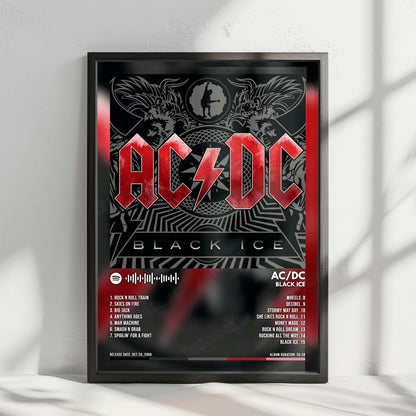 AC/DC "Black Ice" Album Cover Poster - with Complete Tracklist