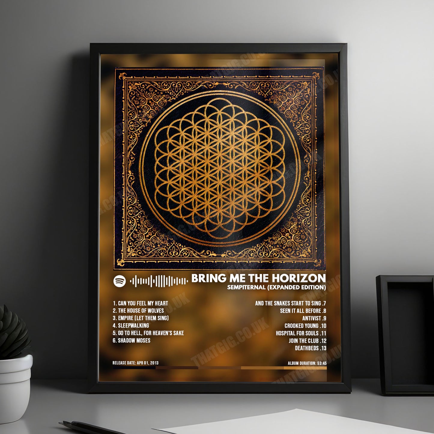 Bring Me the Horizon "Sempiternal" Album Cover Poster - with Complete Tracklist