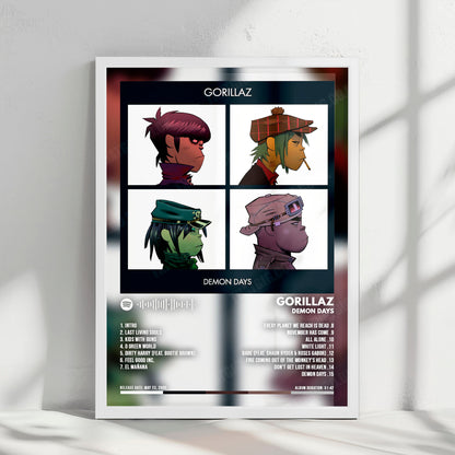 Gorillaz "Demon Days " Album Cover Poster - with Complete Tracklist