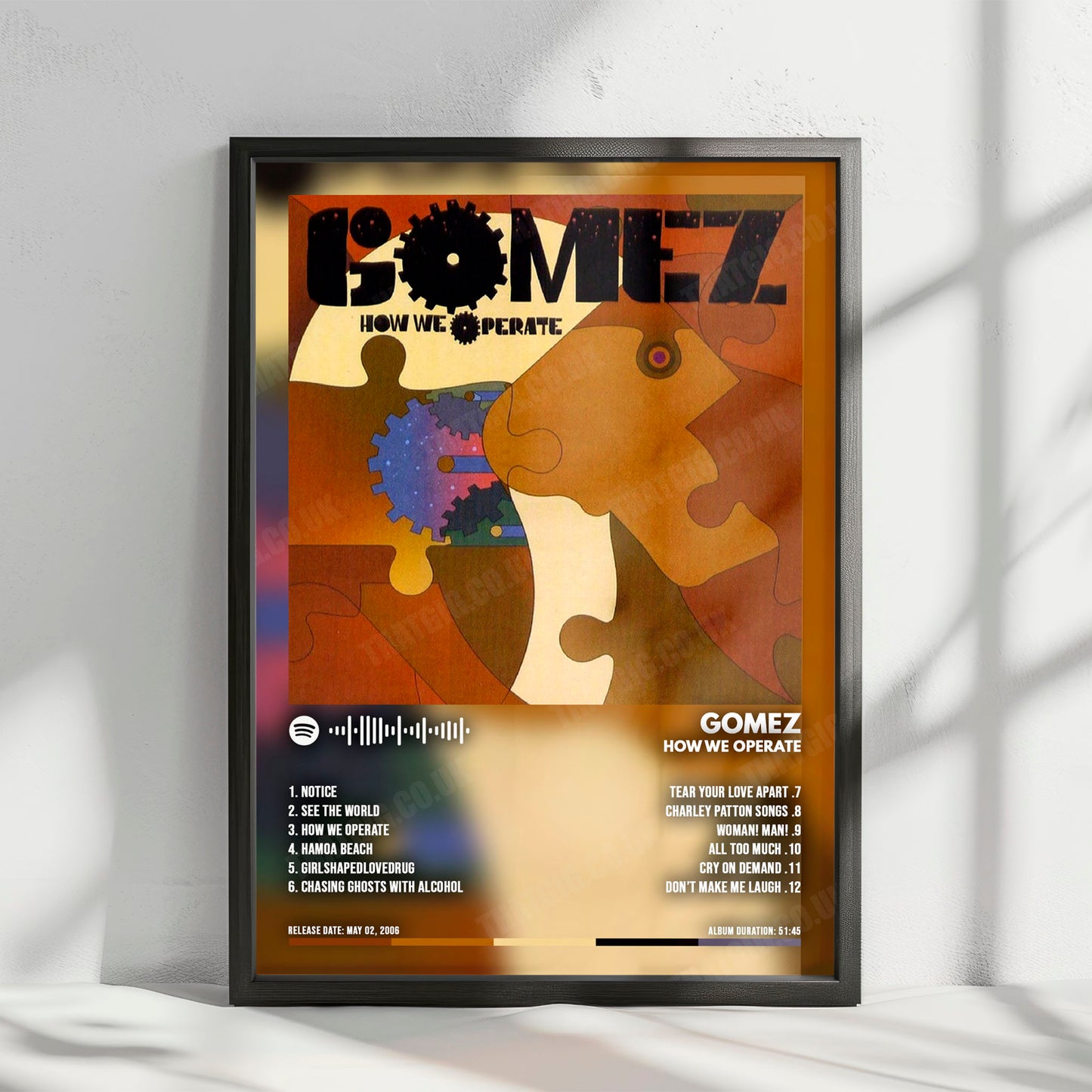 Gomez "How We Operate" Album Cover Poster - with Complete Tracklist