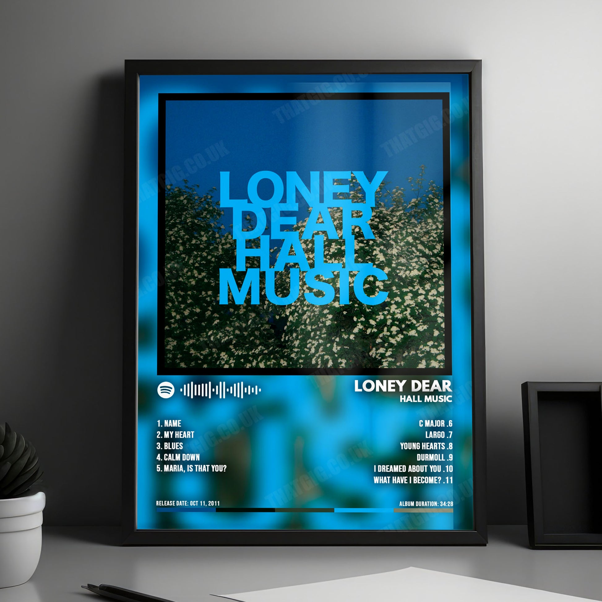 Loney Dear "Hall Music" Album Cover Poster - with Complete Tracklist