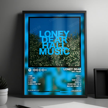 Loney Dear "Hall Music" Album Cover Poster - with Complete Tracklist