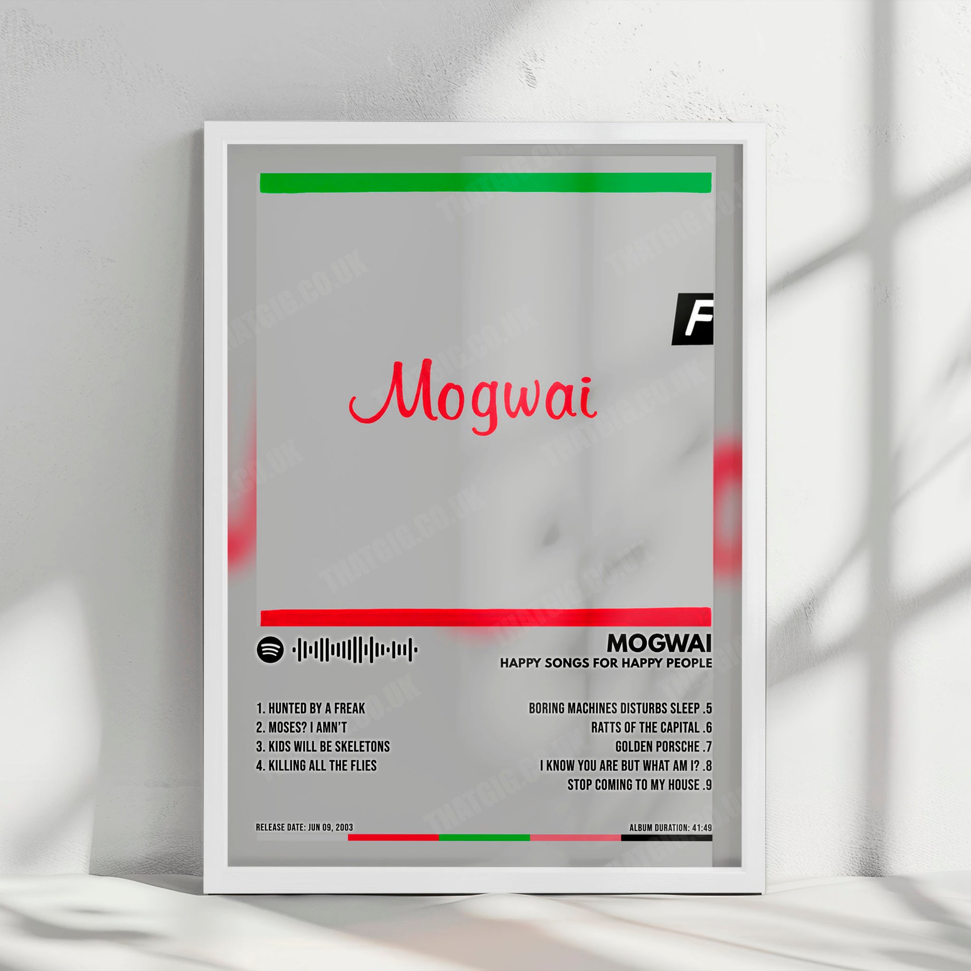 Mogwai "Happy Songs for Happy People" Album Cover Poster - with Complete Tracklist