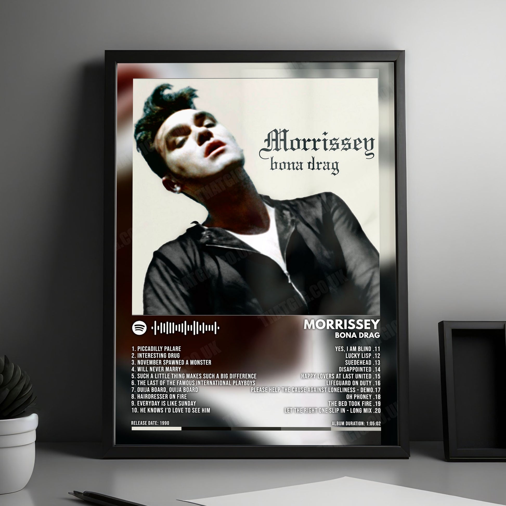 Morrissey "Bona Drag" Album Cover Poster - with Complete Tracklist