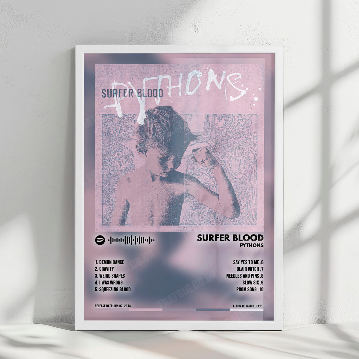 Surfer Blood "Pythons" Album Cover Poster - with Complete Tracklist