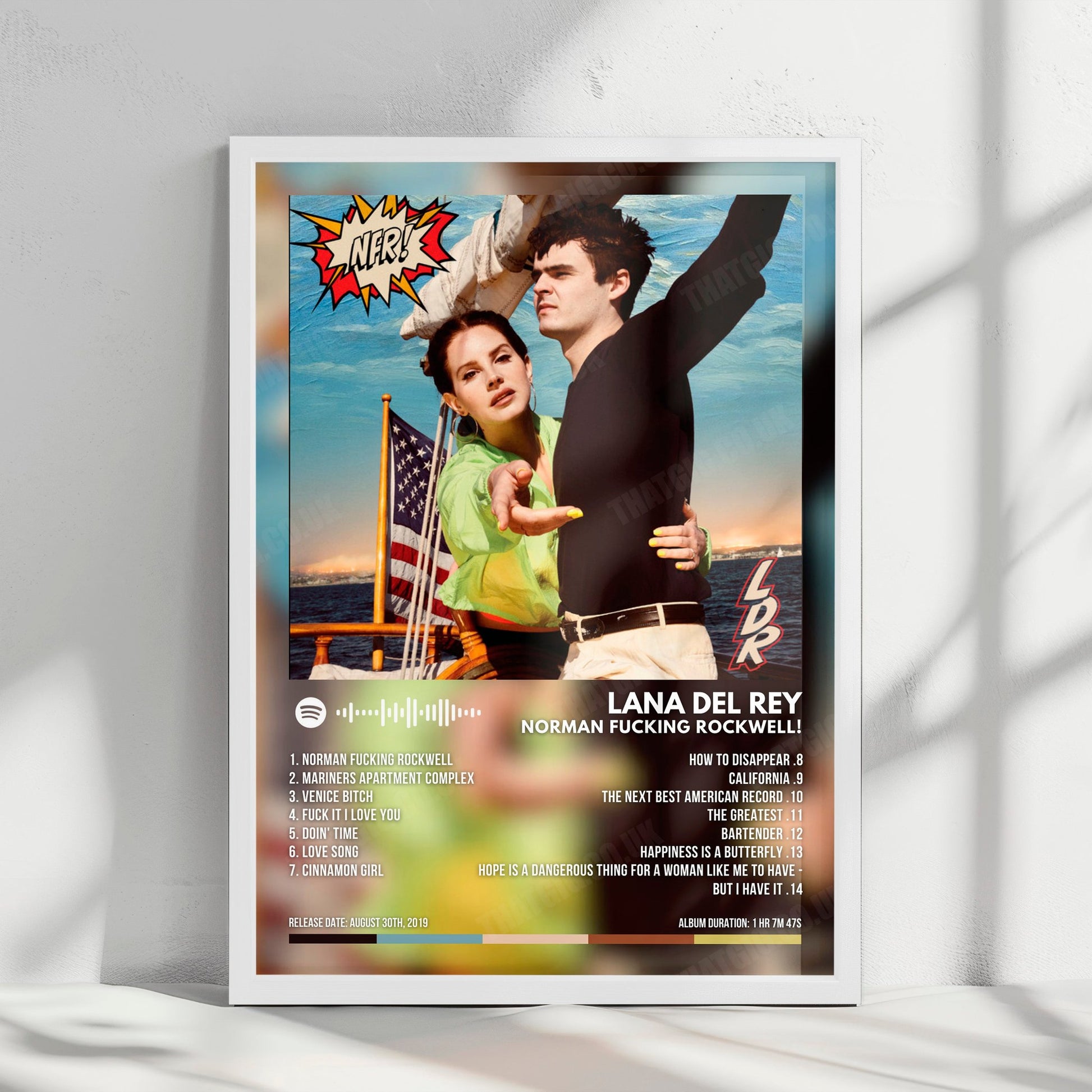 Lana Del Rey "Norman Fucking Rockwell!" Album Cover Poster - with Complete Tracklist