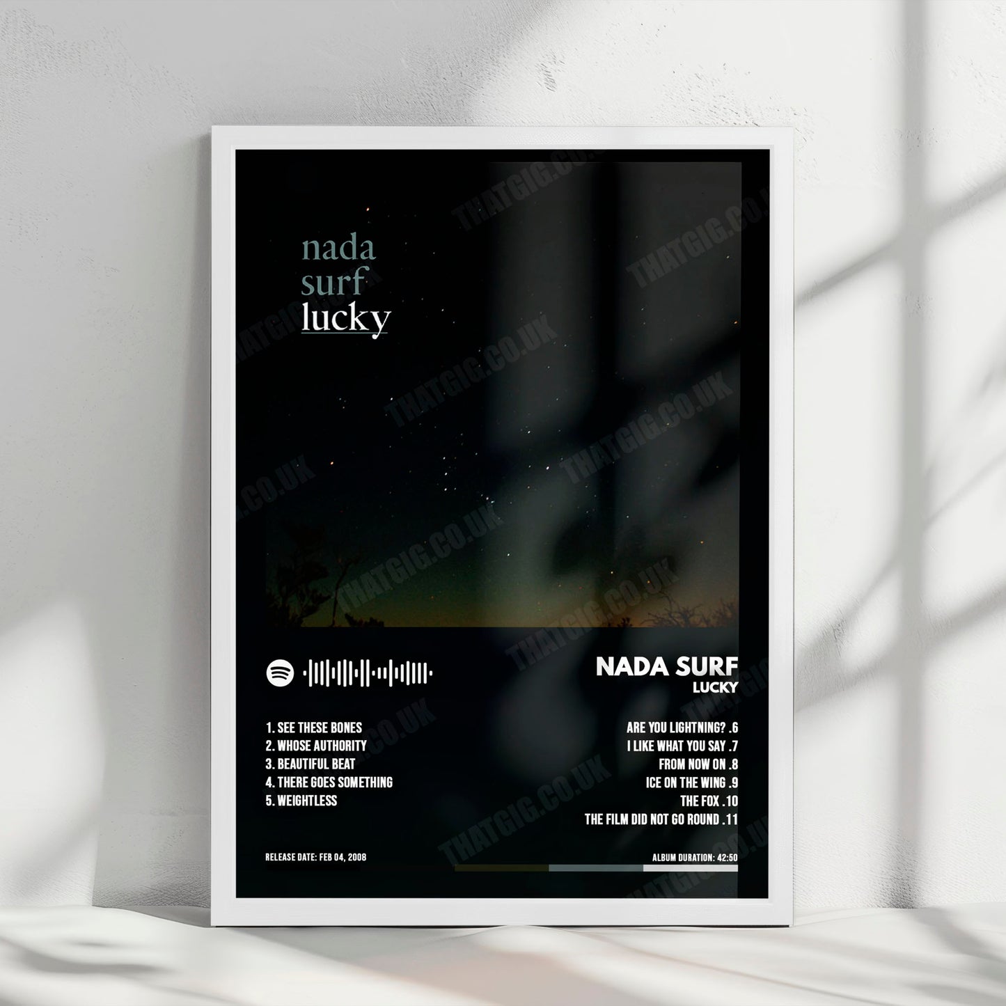 Nada Surf "Lucky" Album Cover Poster - with Complete Tracklist
