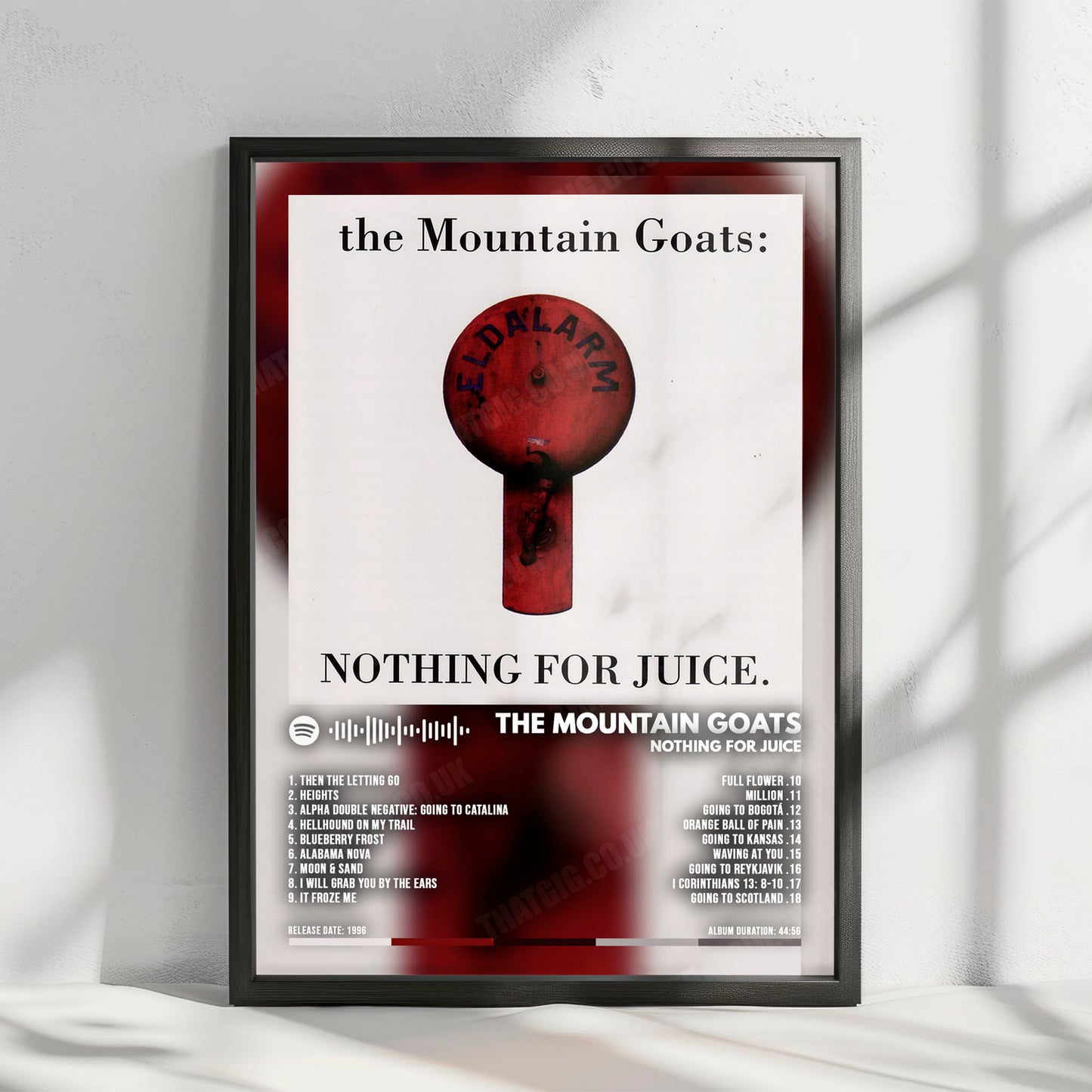 Mountain Goats "Nothing for Juice" Album Cover Poster - with Complete Tracklist