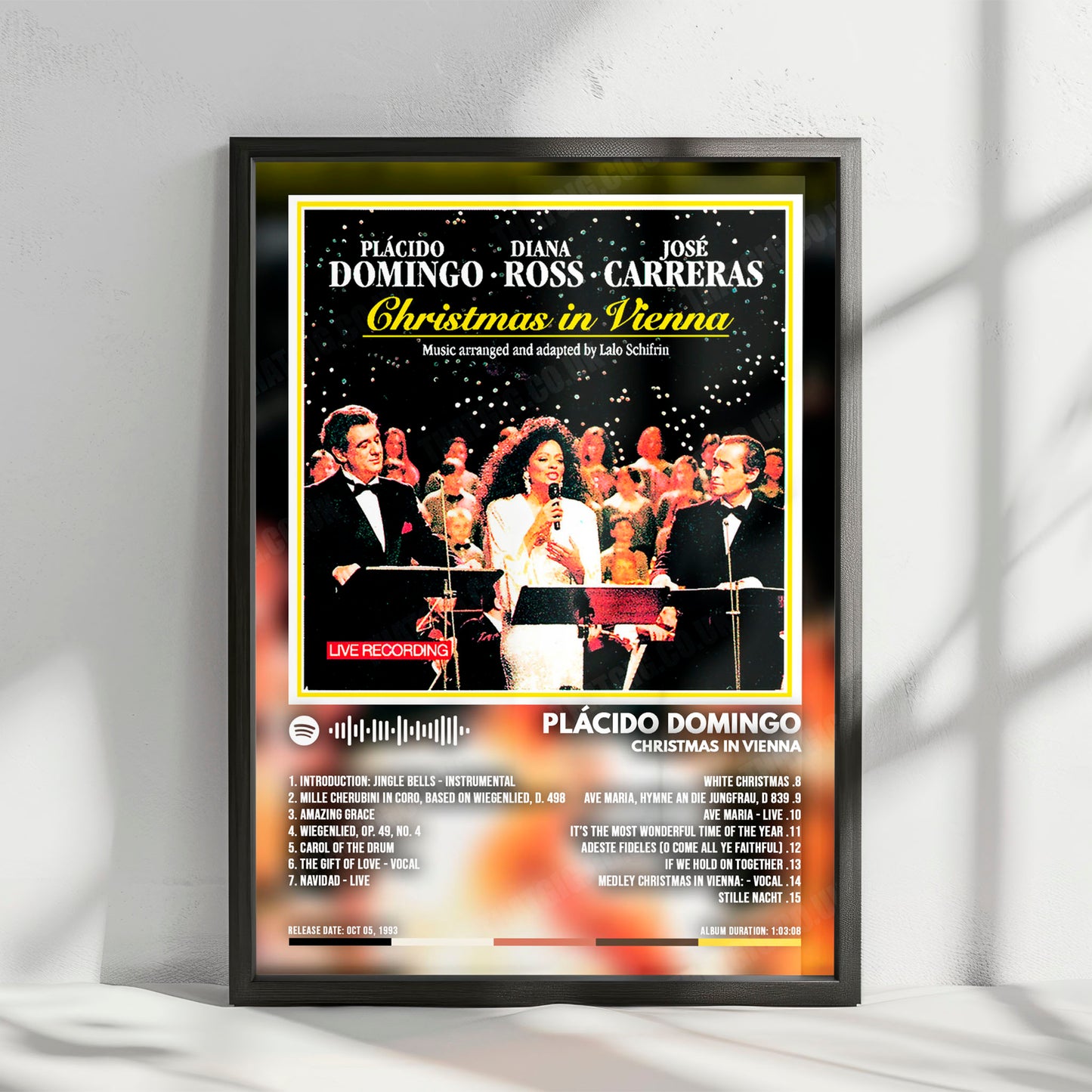 Diana Ross "Christmas in Vienna" Album Cover Poster - with Complete Tracklist