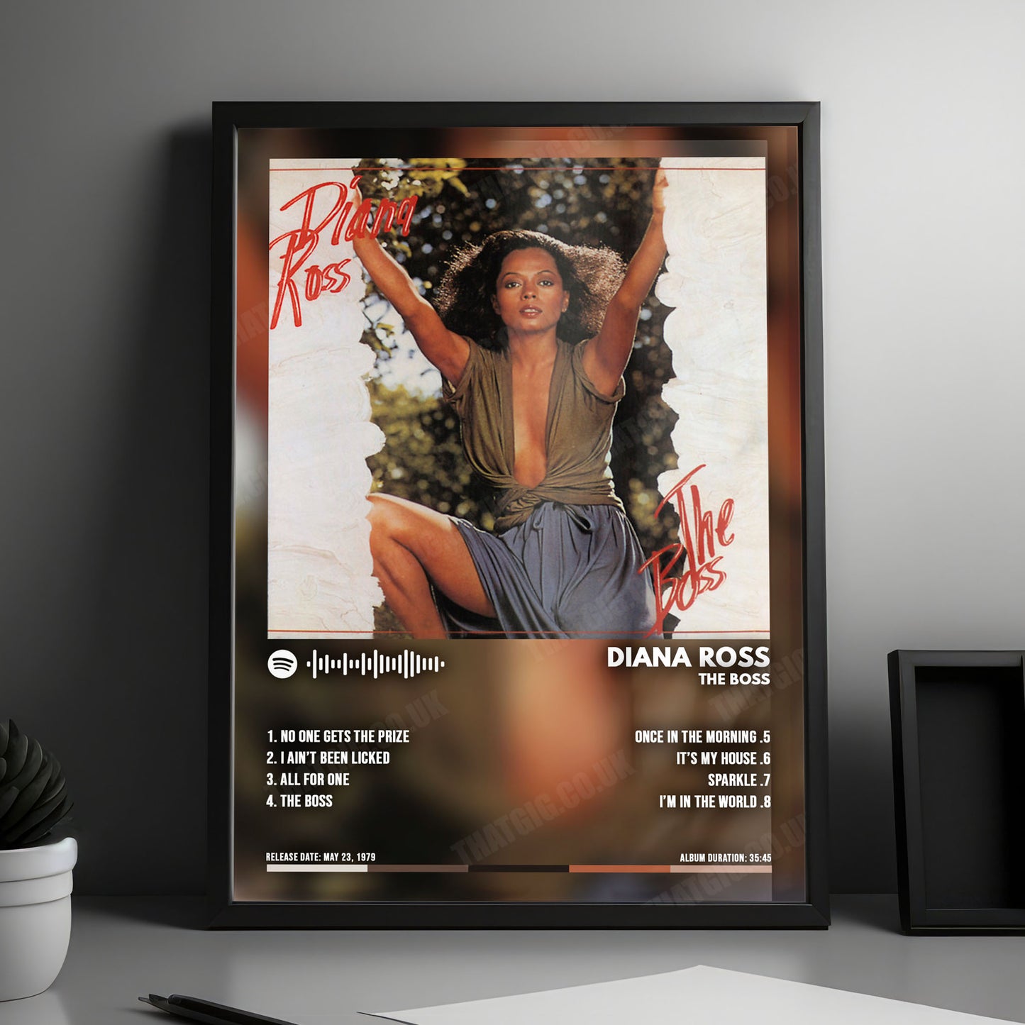 Diana Ross "The Boss" Album Cover Poster - with Complete Tracklist