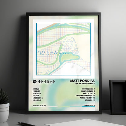 Matt Pond PA "The Nature of Maps" Album Cover Poster - with Complete Tracklist