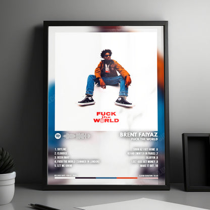 Brent Faiyaz "Fuck the World" Album Cover Poster - with Complete Tracklist