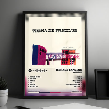 Teenage Fanclub "Man-Made" Album Cover Poster - with Complete Tracklist