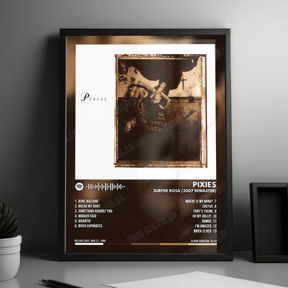 Pixies "Surfer Rosa (2007 Remaster)" Album Cover Poster - with Complete Tracklist