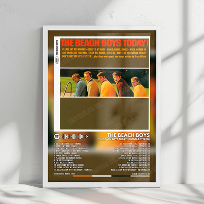 The Beach Boys "The Beach Boys Today! (Mono & Stereo)" Album Cover Poster - with Complete Tracklist