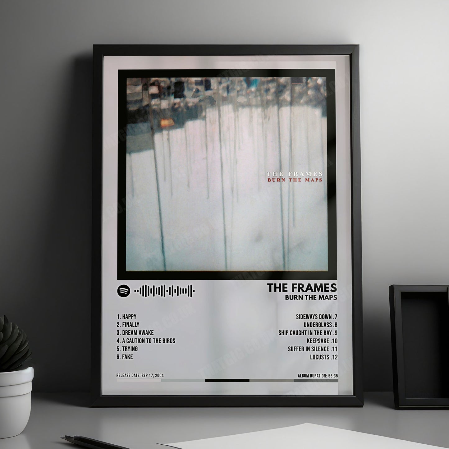 The Frames "Burn the Maps" Album Cover Poster - with Complete Tracklist