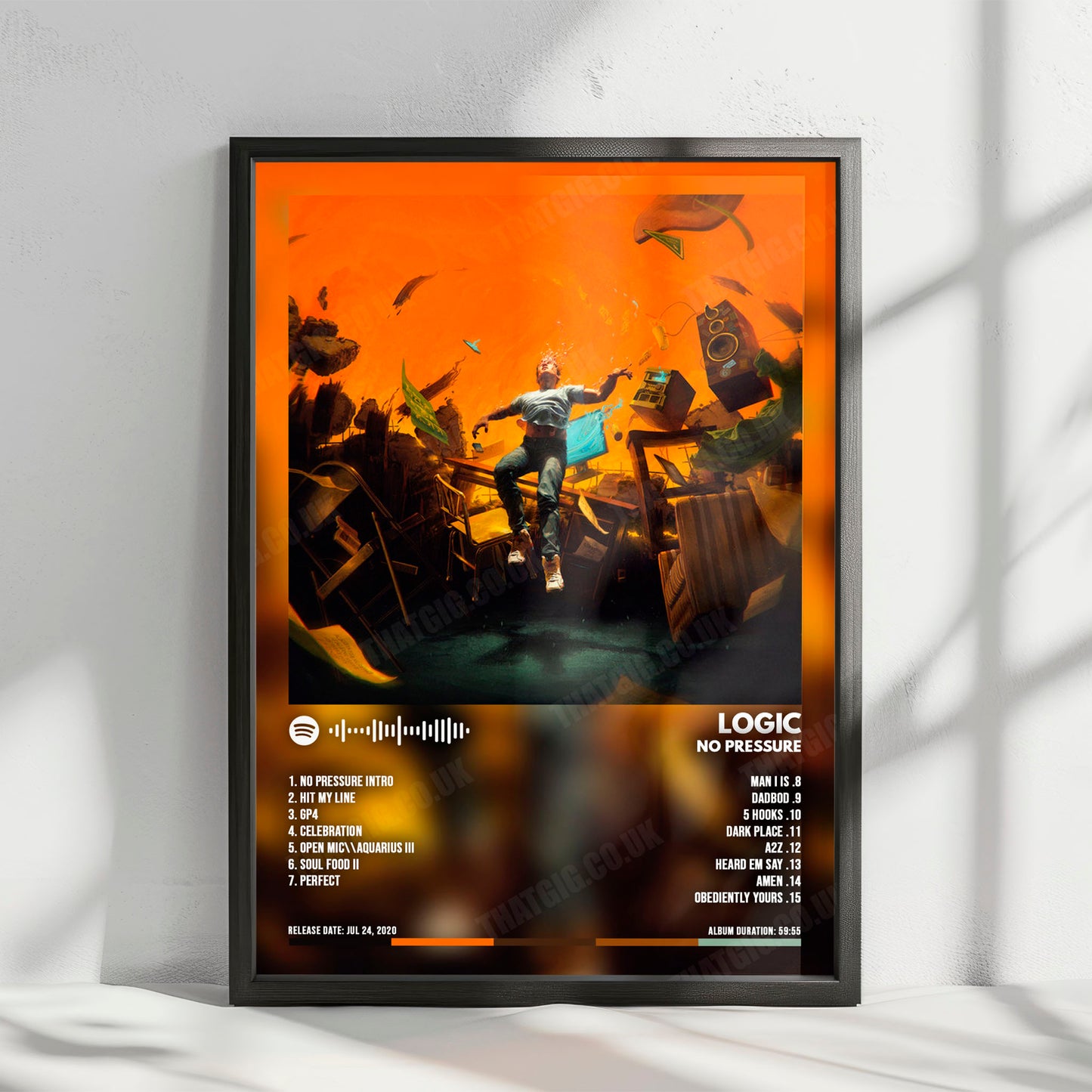 Logic "No Pressure" Album Cover Poster - with Complete Tracklist