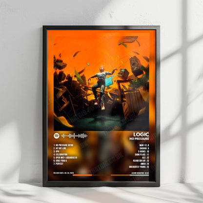 Logic "No Pressure" Album Cover Poster - with Complete Tracklist