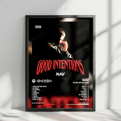 NAV "Good Intentions" Album Cover Poster - with Complete Tracklist