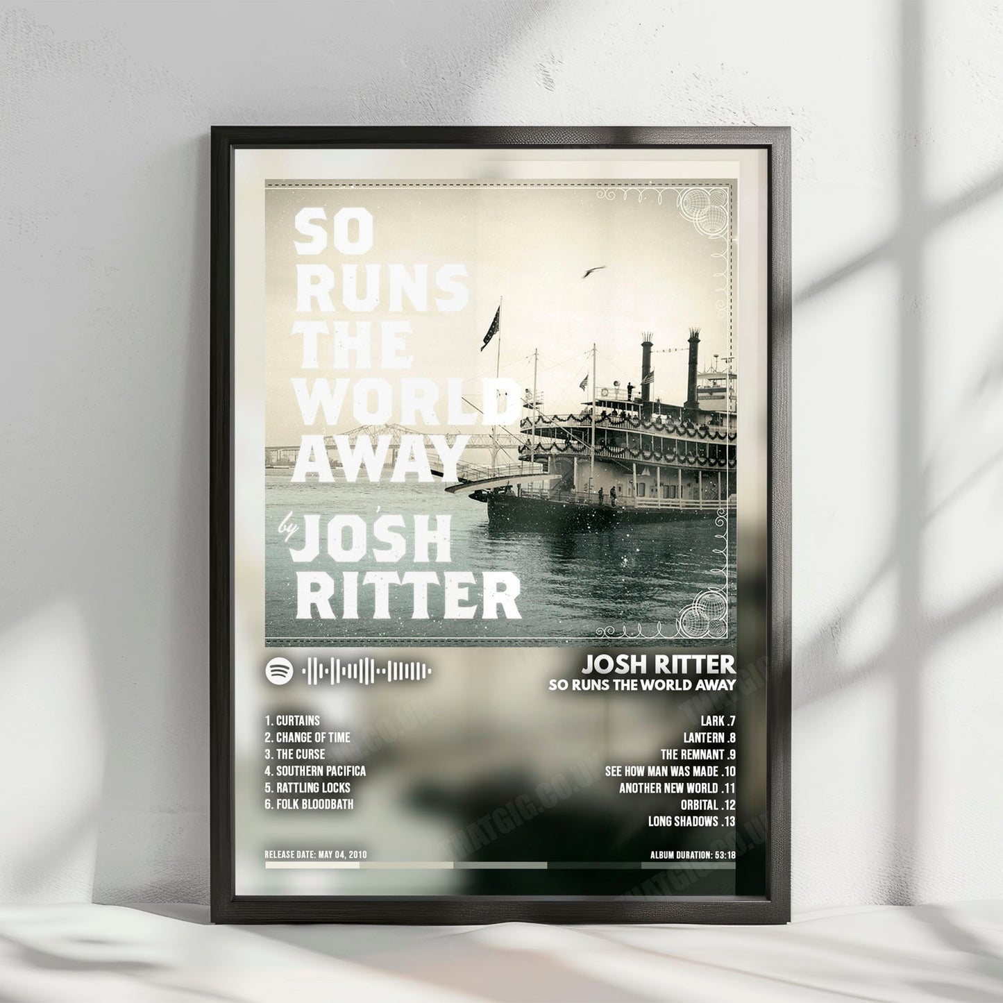 Josh Ritter "So Runs The World Away" Album Cover Poster - with Complete Tracklist