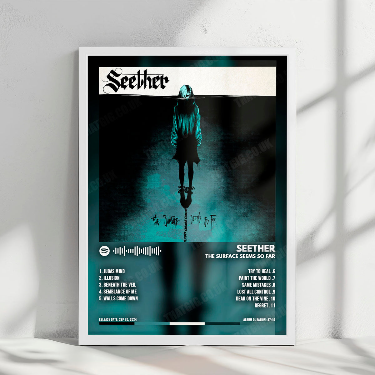 Seether "The Surface Seems So Far" Album Cover Poster - with Complete Tracklist