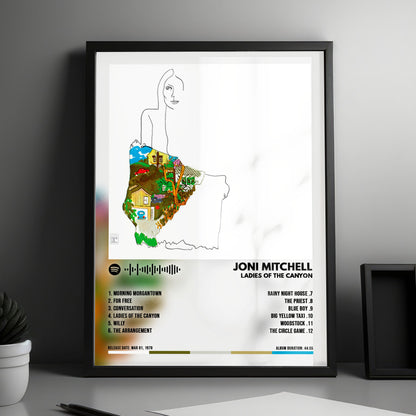 Joni Mitchell "Ladies of the Canyon" Album Cover Poster - with Complete Tracklist