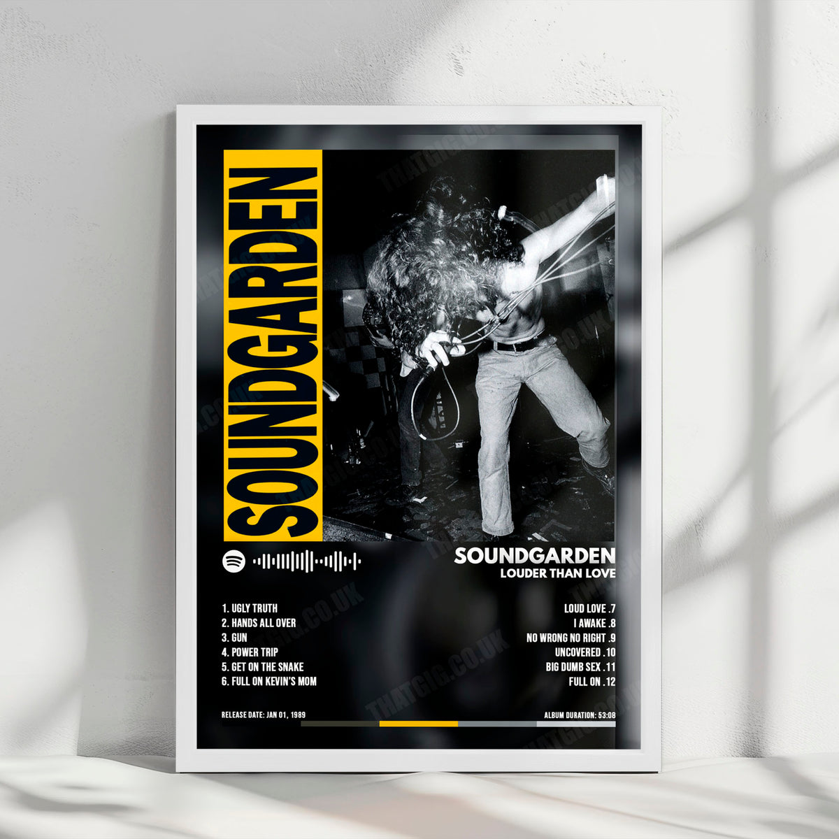 Soundgarden "Louder Than Love" Album Cover Poster - with Complete Tracklist