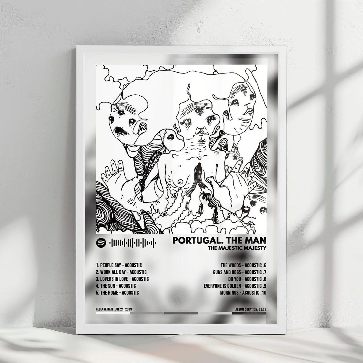Portugal. The Man "The Majestic Majesty" Album Cover Poster - with Complete Tracklist
