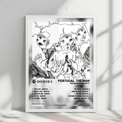 Portugal. The Man "The Majestic Majesty" Album Cover Poster - with Complete Tracklist