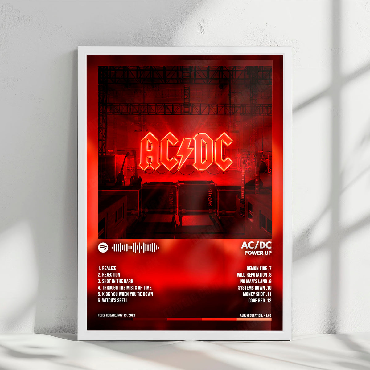 AC/DC "Power Up" Album Cover Poster - with Complete Tracklist