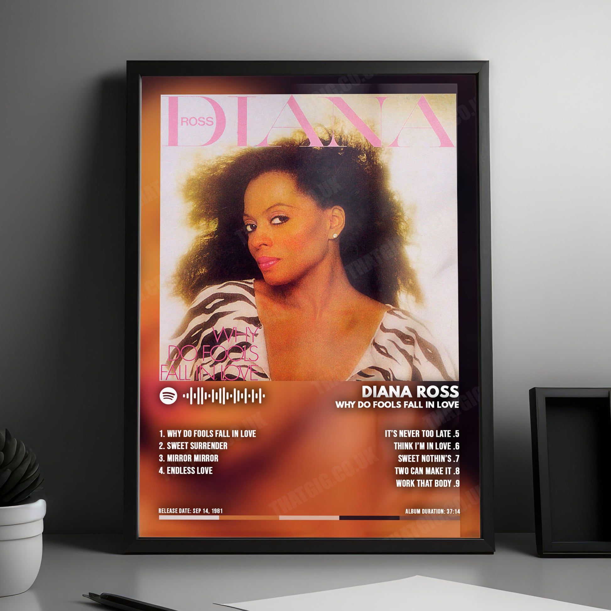 Diana Ross "Why Do Fools Fall in Love" Album Cover Poster - with Complete Tracklist