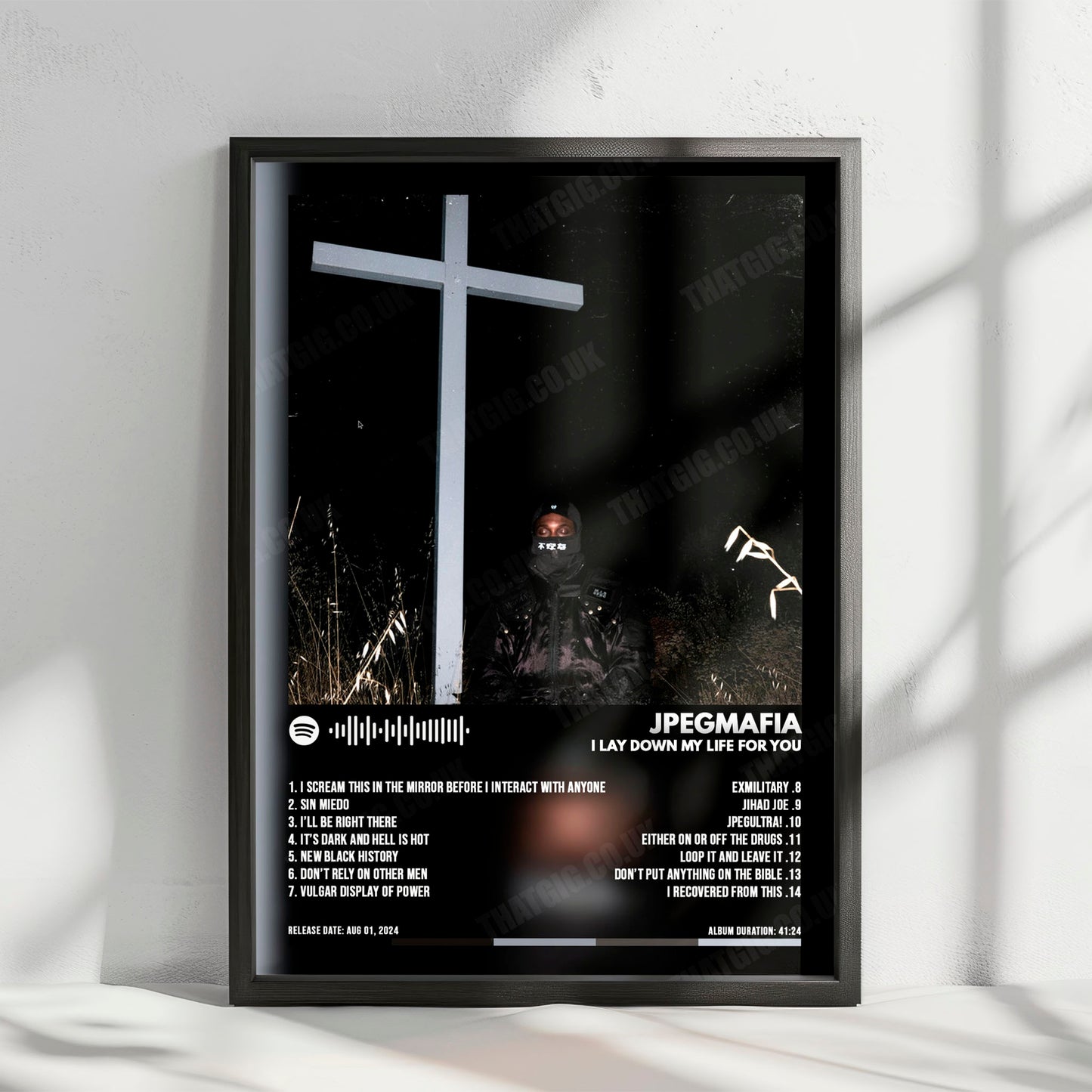 Jpegmafia "I LAY DOWN MY LIFE FOR YOU" Album Cover Poster - with Complete Tracklist