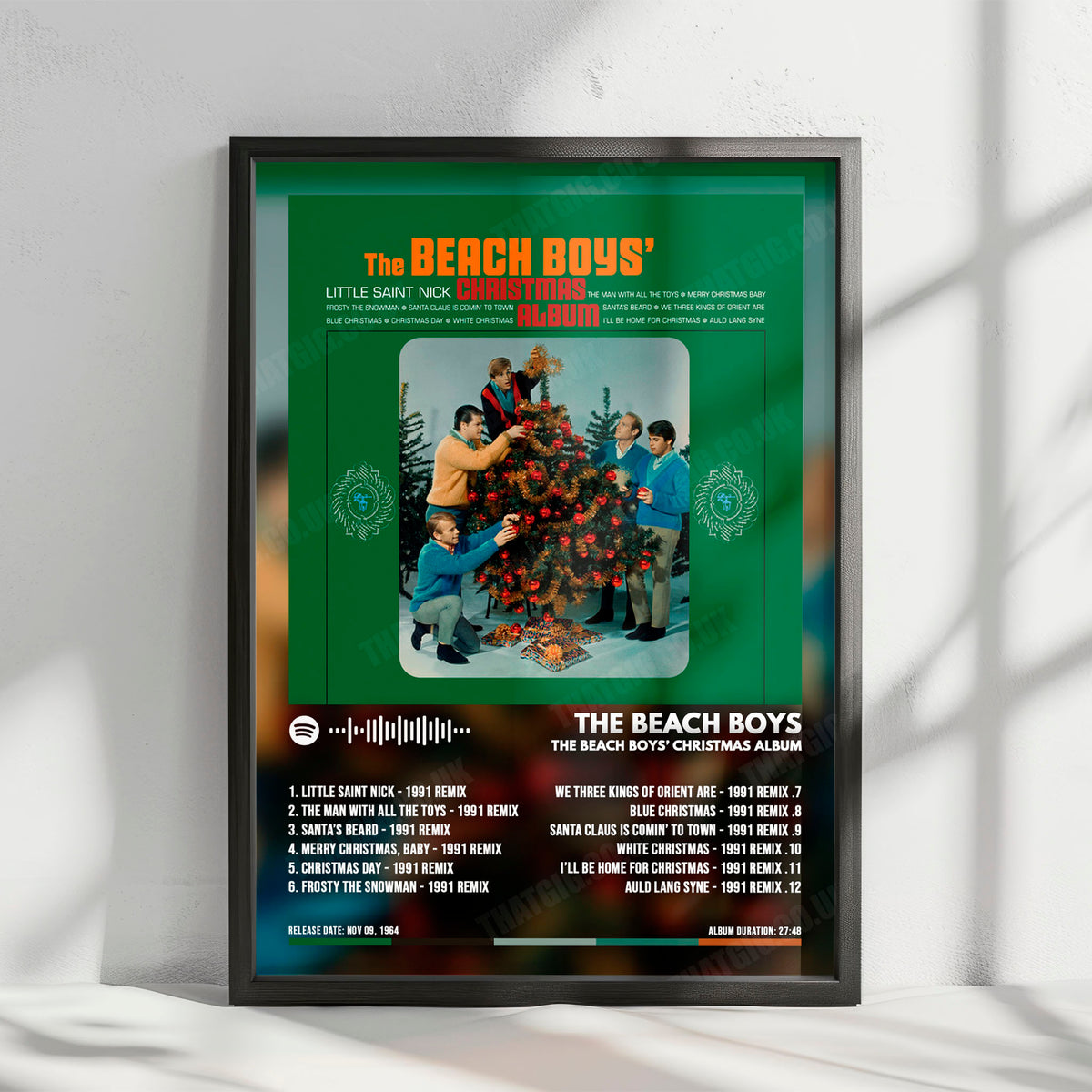 The Beach Boys "The Beach Boys' Christmas Album" Album Cover Poster - with Complete Tracklist
