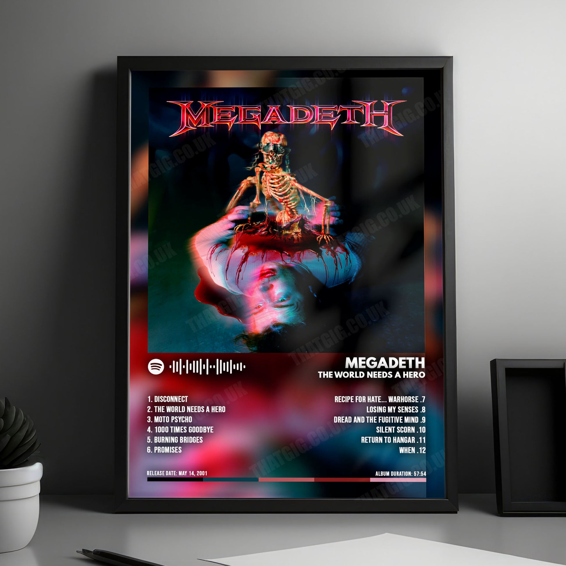 Megadeth "The World Needs a Hero" Album Cover Poster - with Complete Tracklist