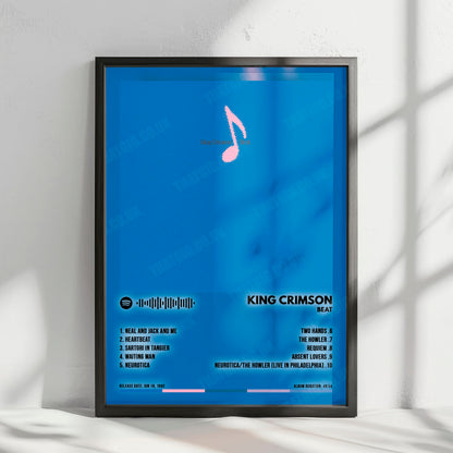 King Crimson "Beat" Album Cover Poster - with Complete Tracklist