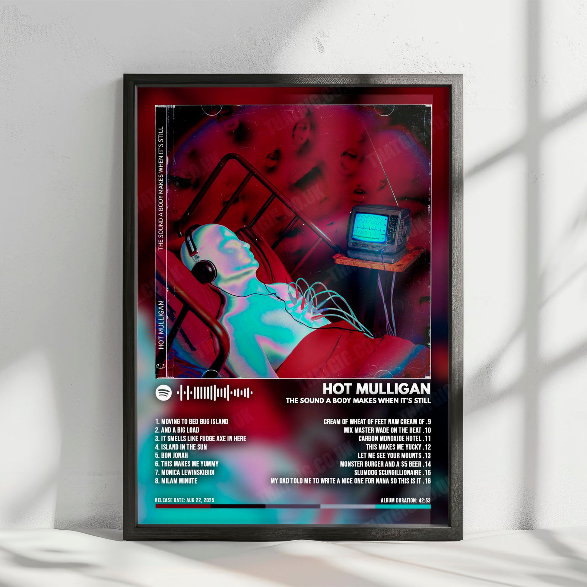 Hot Mulligan "The Sound A Body Makes When It's Still" Album Cover Poster - with Complete Tracklist