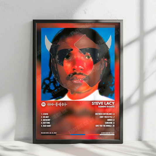 Steve Lacy "Gemini Rights" Album Cover Poster - with Complete Tracklist