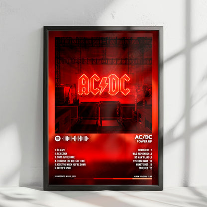 AC/DC "Power Up" Album Cover Poster - with Complete Tracklist