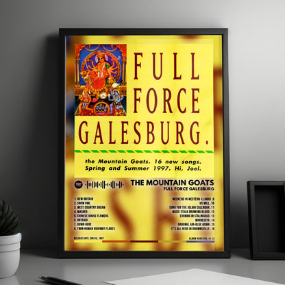 Mountain Goats "Full Force Galesburg" Album Cover Poster - with Complete Tracklist
