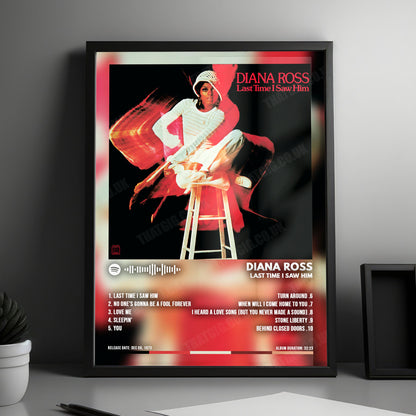 Diana Ross "Last Time I Saw Him" Album Cover Poster - with Complete Tracklist