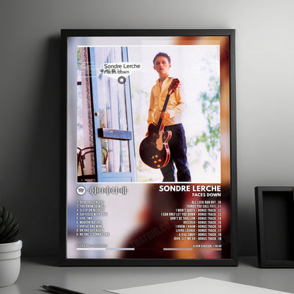Sondre Lerche "Faces Down" Album Cover Poster - with Complete Tracklist