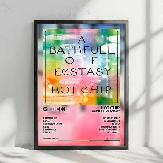 Hot Chip "A Bath Full of Ecstasy" Album Cover Poster - with Complete Tracklist