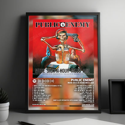 Public Enemy "Muse Sick-N-Hour Mess Age" Album Cover Poster - with Complete Tracklist