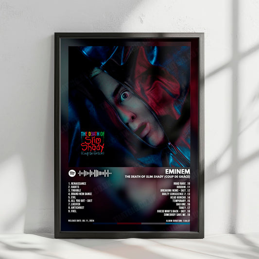 Eminem "The Death of Slim Shady (Coup de Grâce) " Album Cover Poster - with Complete Tracklist